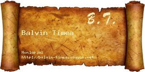 Balvin Tímea névjegykártya