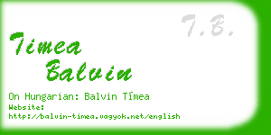 timea balvin business card